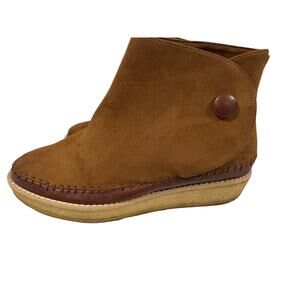 Stella McCartney Brown Vegan Suede Whipstitch Booties Size EU 38 US 7